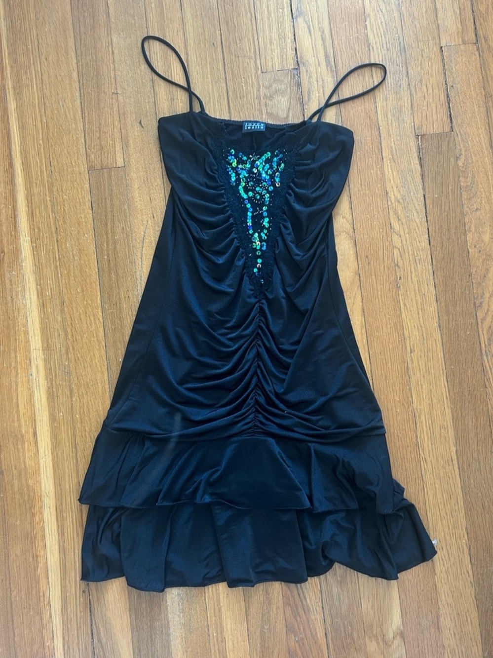 Black Ruched Mini Dress